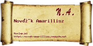Novák Amarillisz névjegykártya